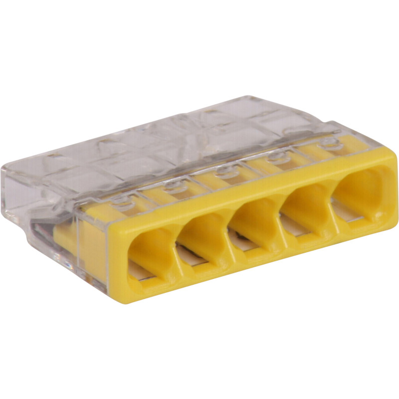 Wago lasklem 0,5 - 2,5mm² 5 polig geel