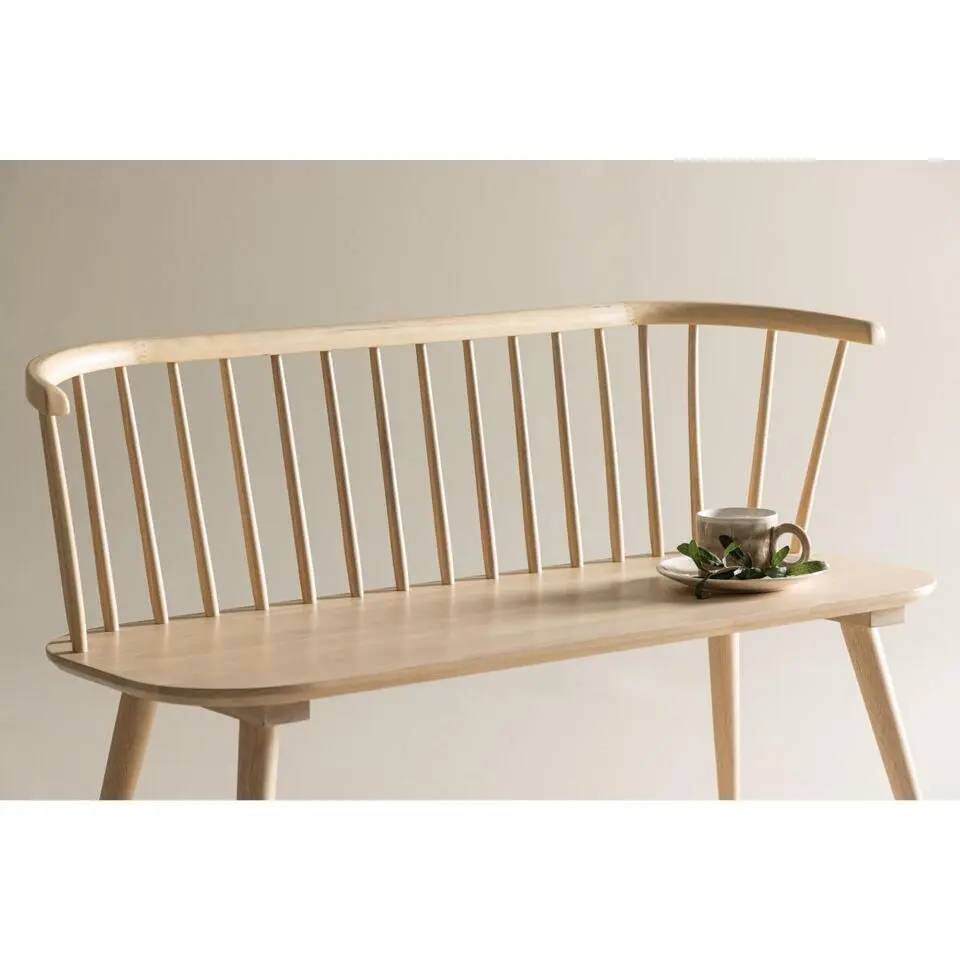 Svea - Rahimi eetkamerbank - 120 cm - naturel
