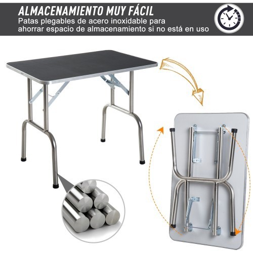 Mesa dobrável de cabeleireiro PawHut com pés de aço, preta