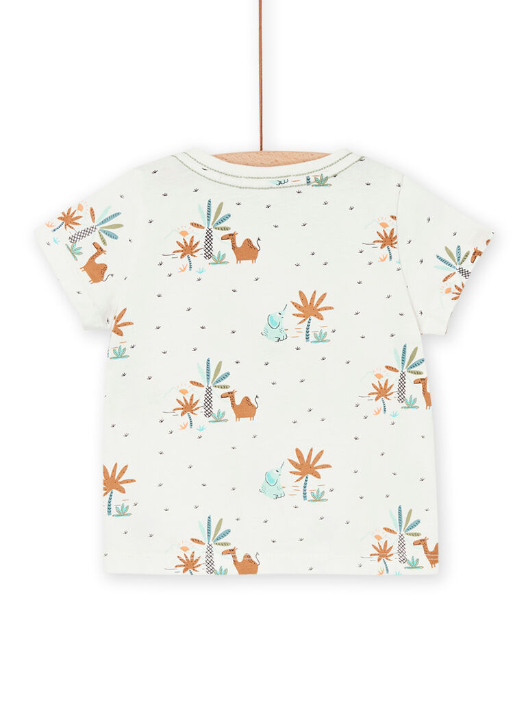 T-shirt blanc à imprimé désert