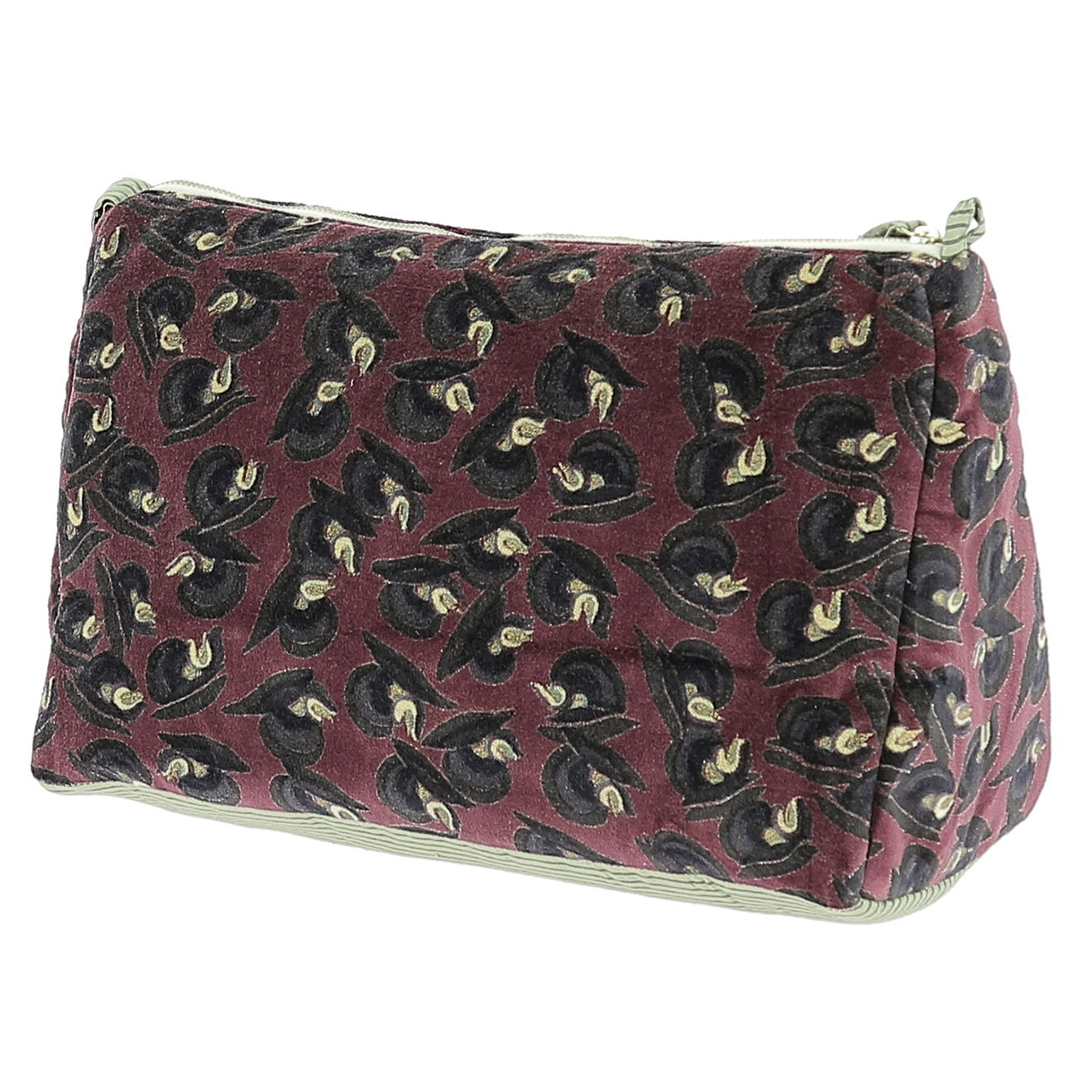 En Fil d'Indienne Trousse de toilette XL Art Déco bordeaux - 34x22x15 cm