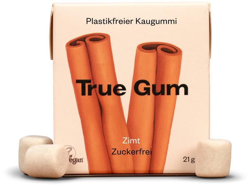 True Gum Kaugummi Zimt 21 g Veganer und plastikfreier Kaugummi