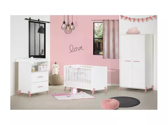 Commode à langer sur pieds en bois blanc