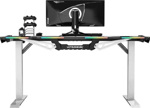 Ultradesk Force, Lige, Friform facon, Spil, Sort, Hvid, Rød/grøn/blå, 1660 mm
