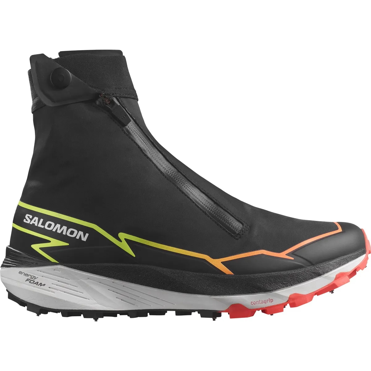 Salomon Unisex Winter Cross Spike Black/Fiery Coral/Safety Yellow