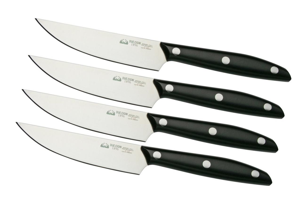 Due Cigni 1896 America 2C1019SET4, 4-delige steakmessenset, zwart