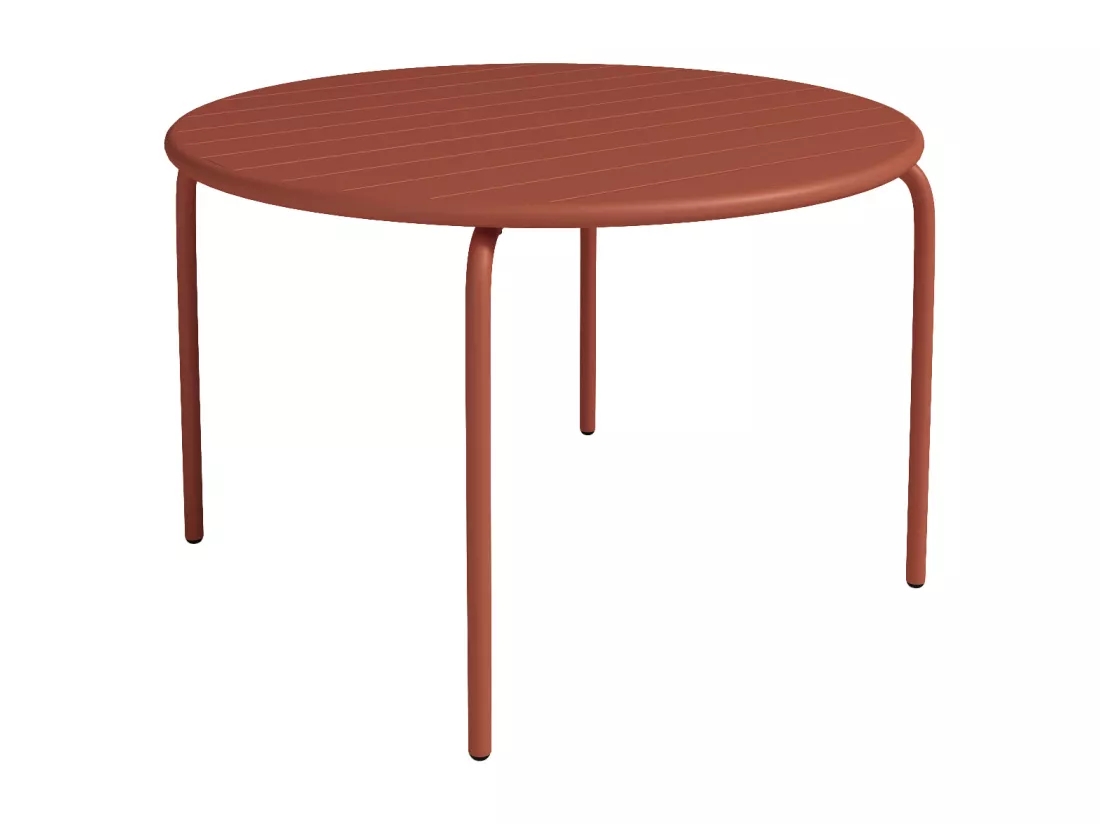 Table de jardin ronde D.110 cm en métal - Terracotta - MIRMANDE de MYLIA