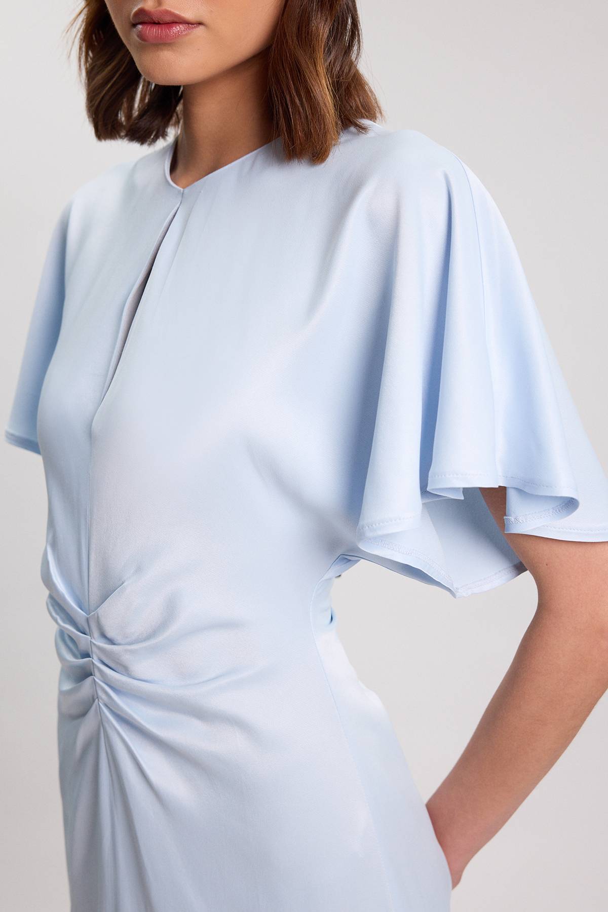 KarenMillen Robe Longue En Crêpe Satiné De Viscose Tissé