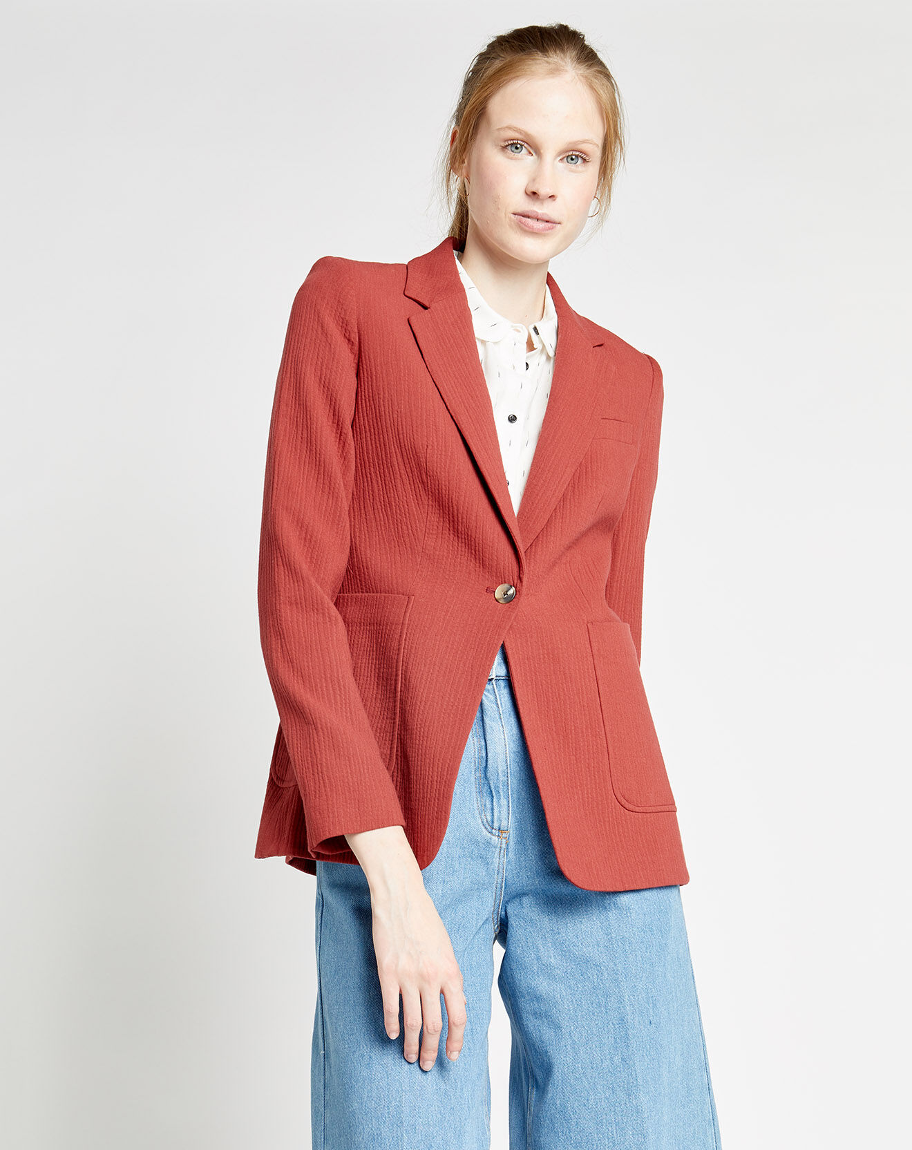 Caroll Blazer en Laine mélangée Nicky tomette