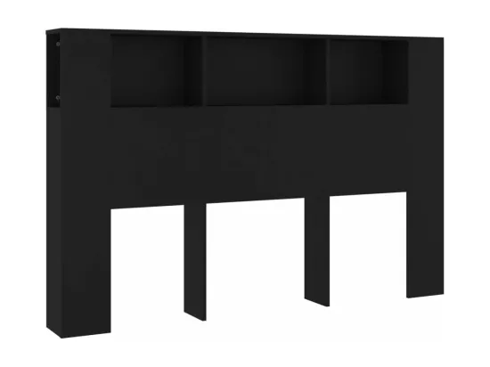Armoire de tête de lit Noir 160x18,5x104,5 cm