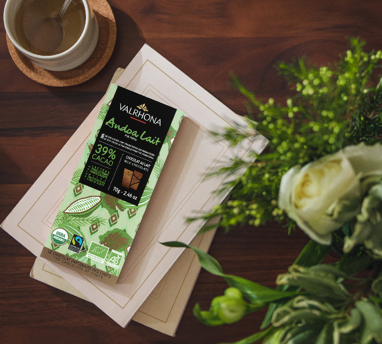 Tablette 70g Andoa Lait 39% Organic Fair Trade - VALRHONA