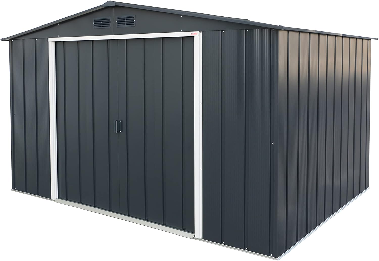 Duramax ECO 10 x 8 (7.28 m²) Metallgerätehaus, feuerverzinktes Metall gerätehaus - Geräteschuppen, verstärkte Dachkonstruktion, wartungsfreier und wetterfester Metallschuppen, Anthrazit