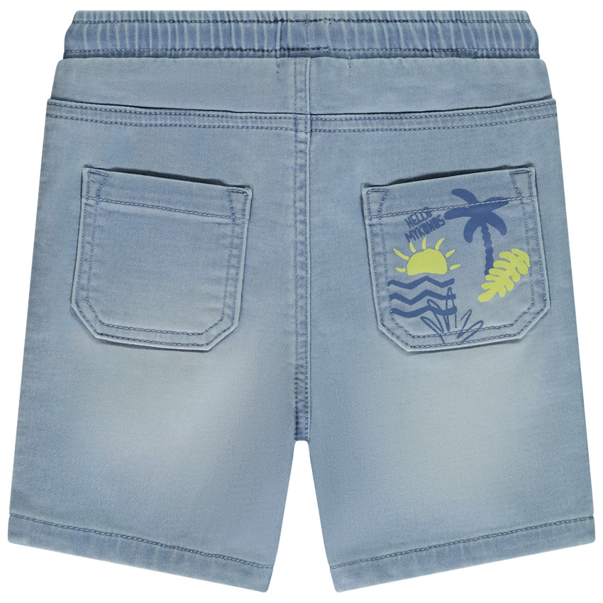 Bermuda effet jean à poche printée pour bébé garçon