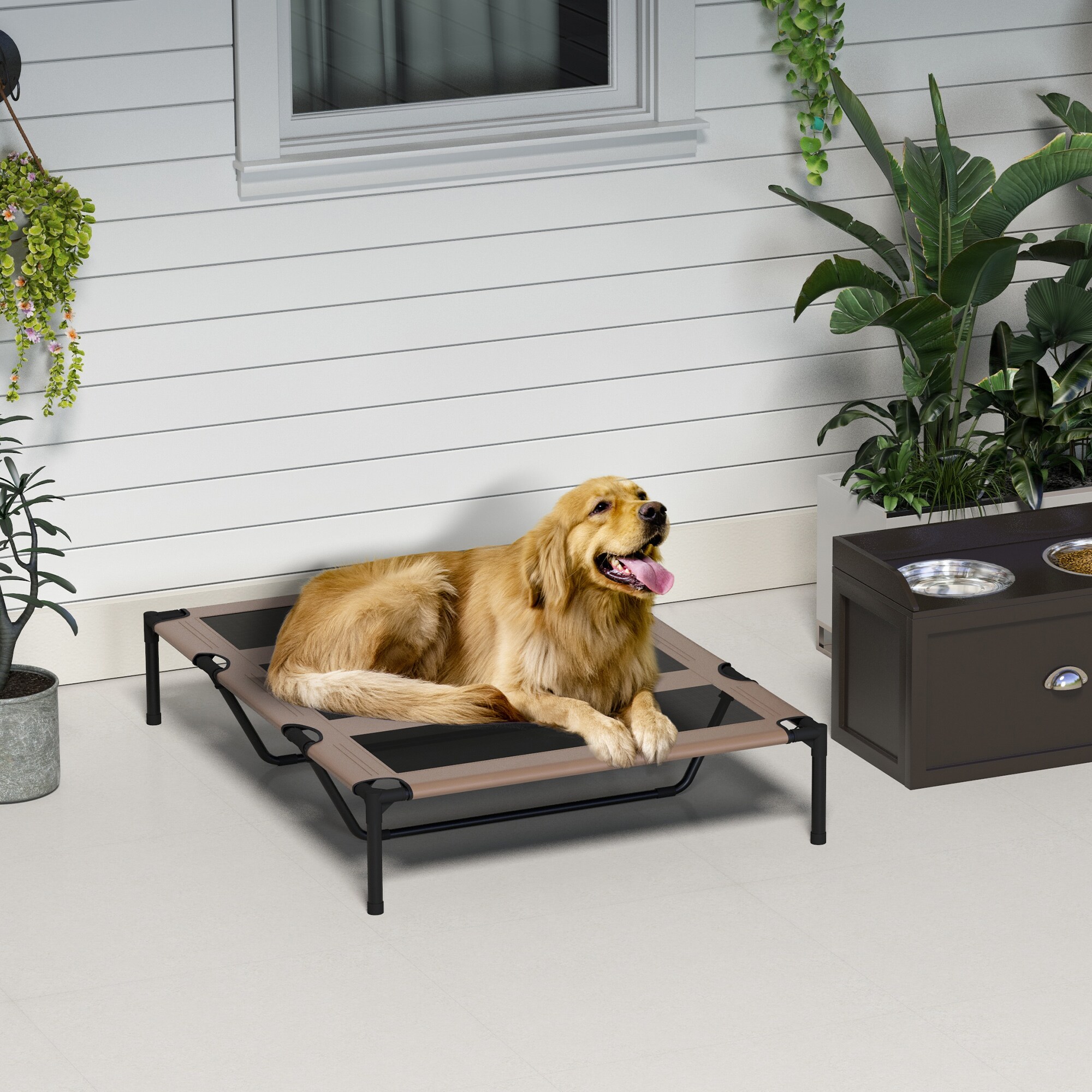 PawHut Hunde Liegeplatz inklusive Tragetasche 122 x 92 x 23 cm (LxBxH)