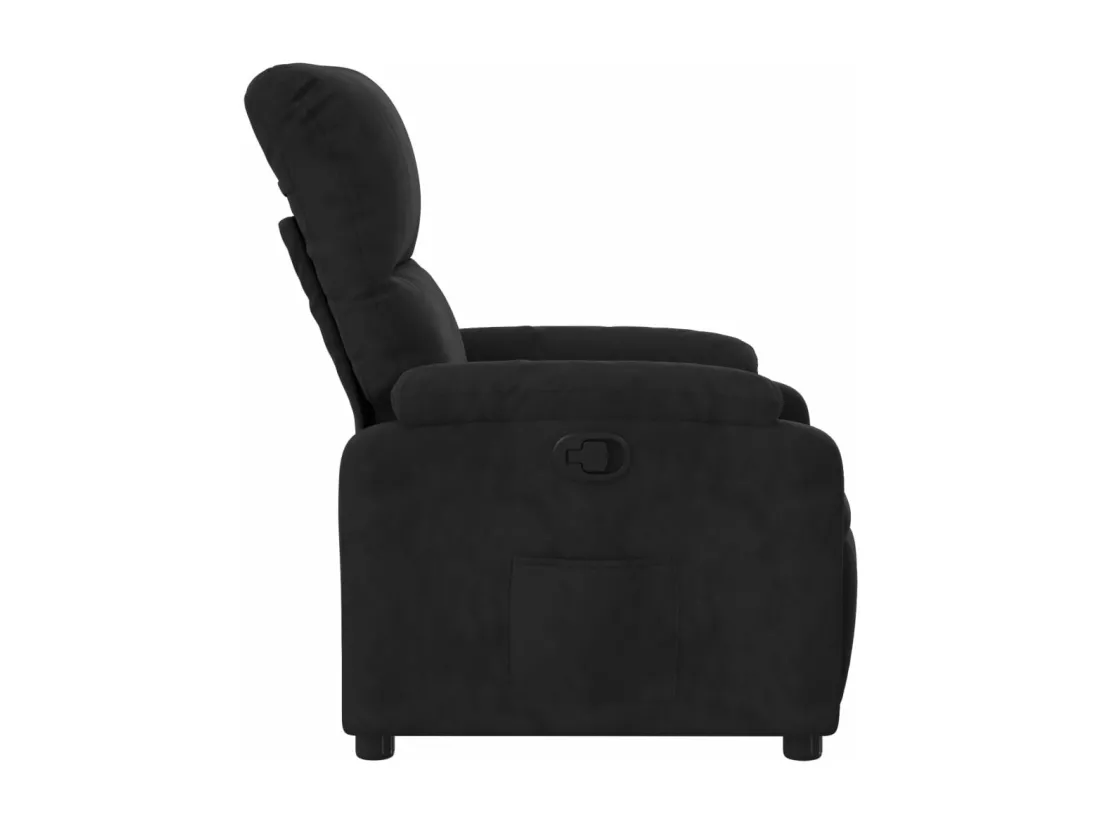 Fauteuil inclinable noir tissu microfibre