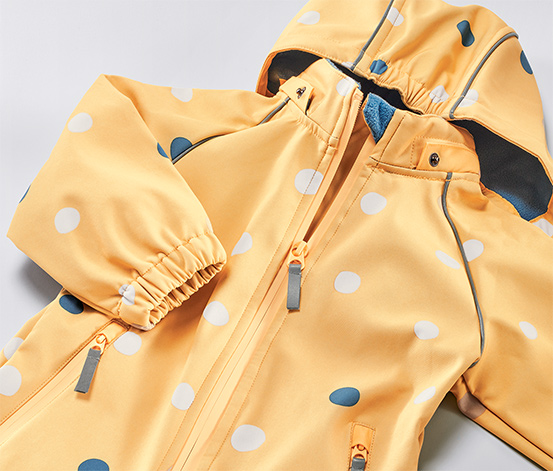 Kleinkind-Softshell-Einteiler, Punkte-Alloverprint
