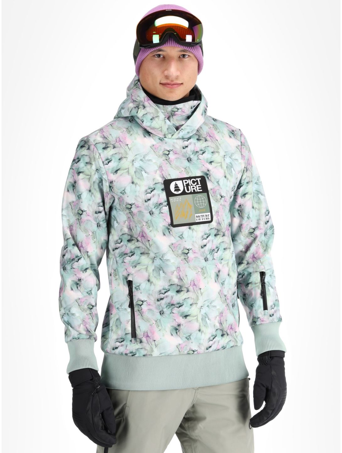 Printed softshell ski-jas heren