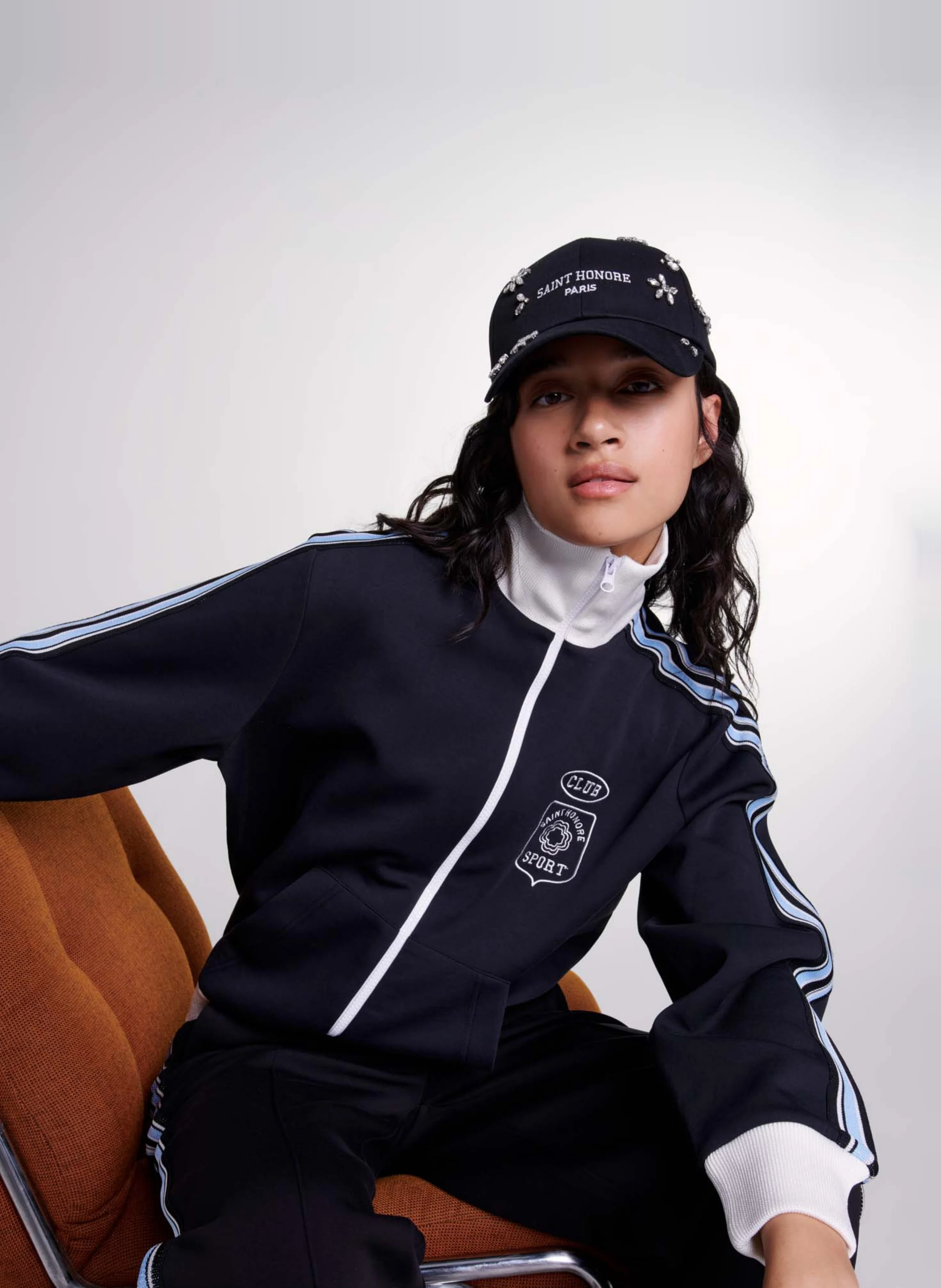 Sweatshirt zippé à encolure montante | Noir