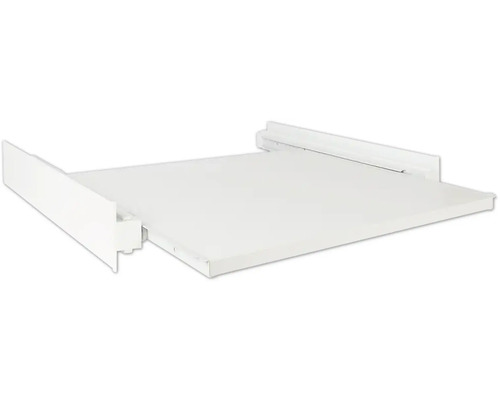 Stapelframe met uitschuifbaar plankje voor wasmachine en droger, matwit
