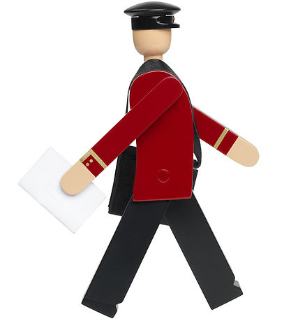Kay Bojesen Tr?figur - Postmand - 20 cm - Sort/R?d