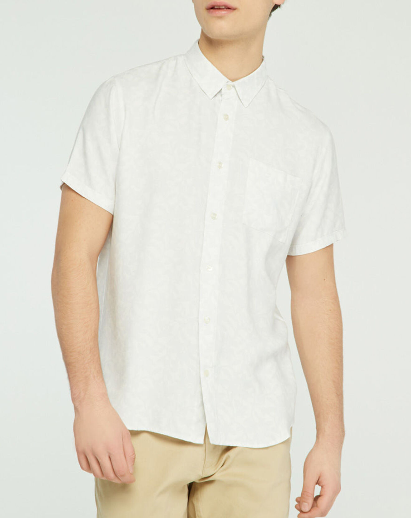 Oxbow Chemise slim Cermid imprimée fleurs blanche