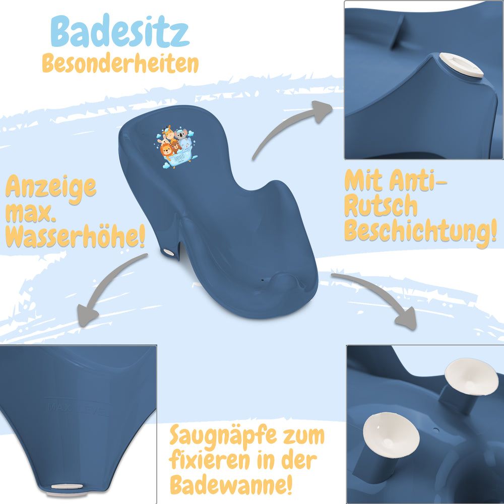 Babykajo 4 Set Baby Badewanne mit Gestell + Wanneneinsatz + Abfluss.