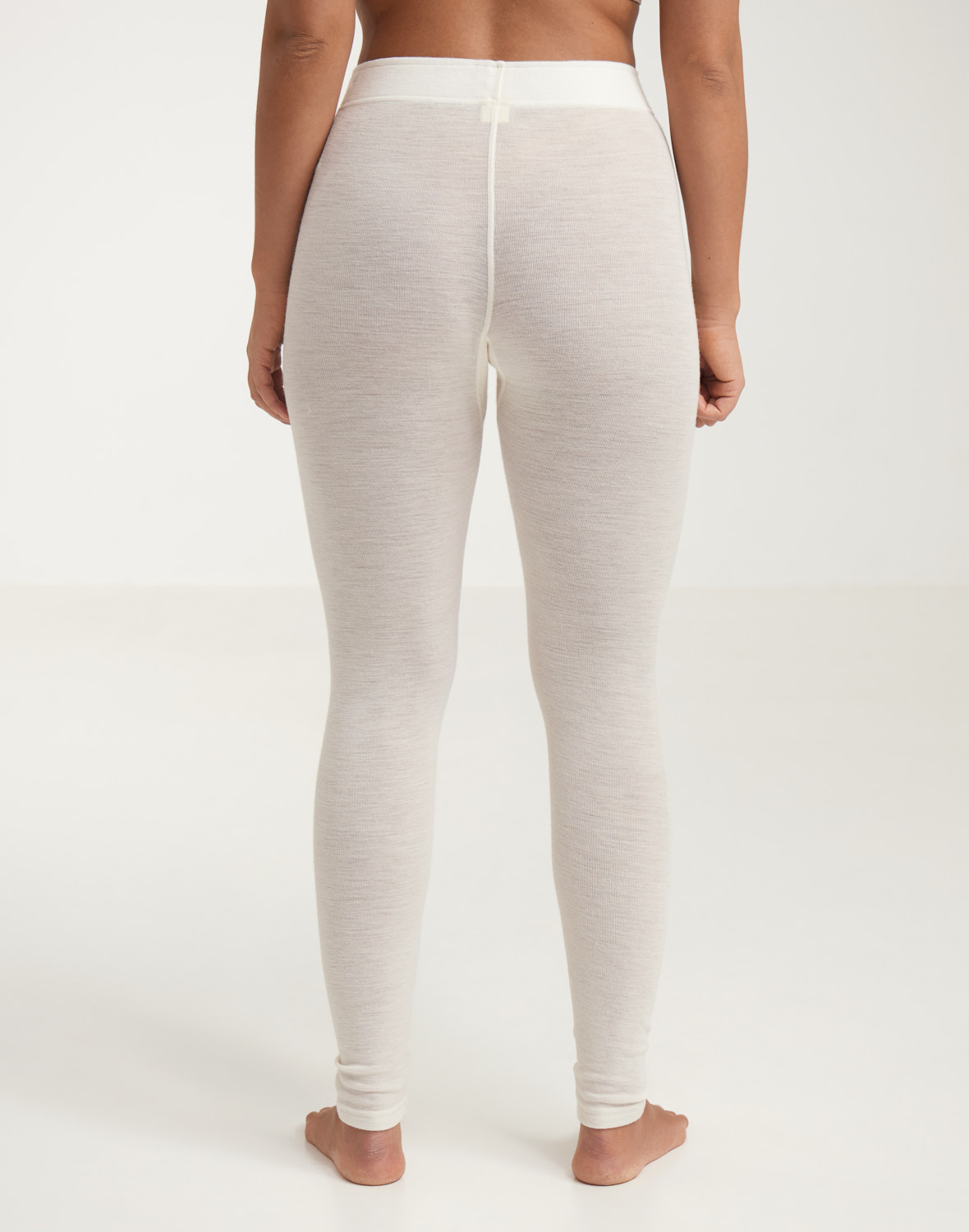 Legging met brede elastische band van merinowol voor dames