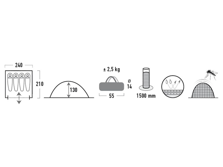 4-persoons tent Monodome XL