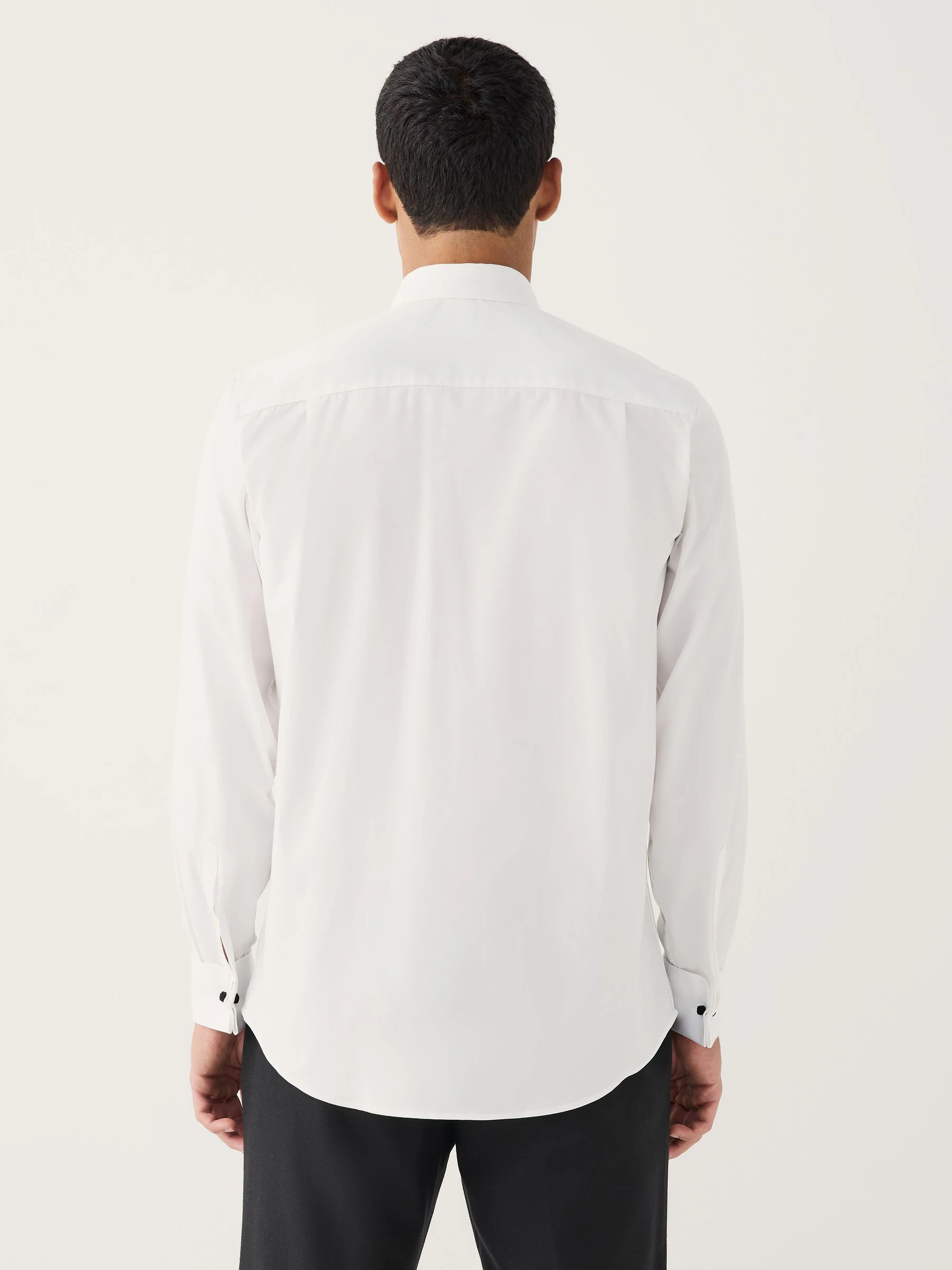 Wit - Normale Pasvorm - Occasion Pleated Bib Double Cuff Dress Shirt
