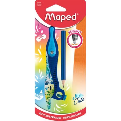 Maped Mini Cute - Compas Kid'z à bague (blister) - bleu ou rose