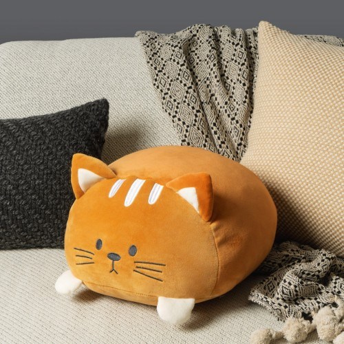 Almofada em formato de gatinho, marrom