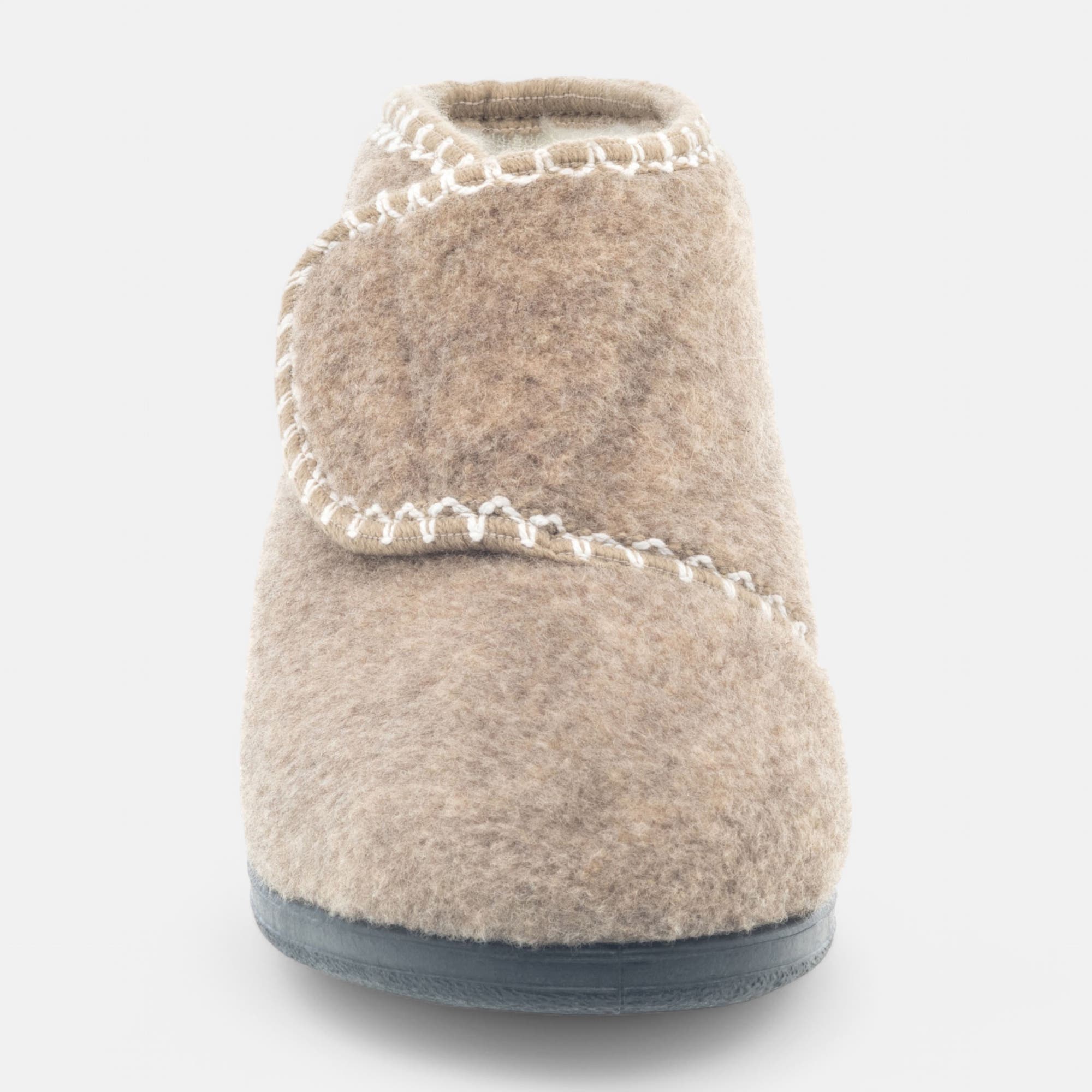 Pantoufles attaches velcros Femme beige