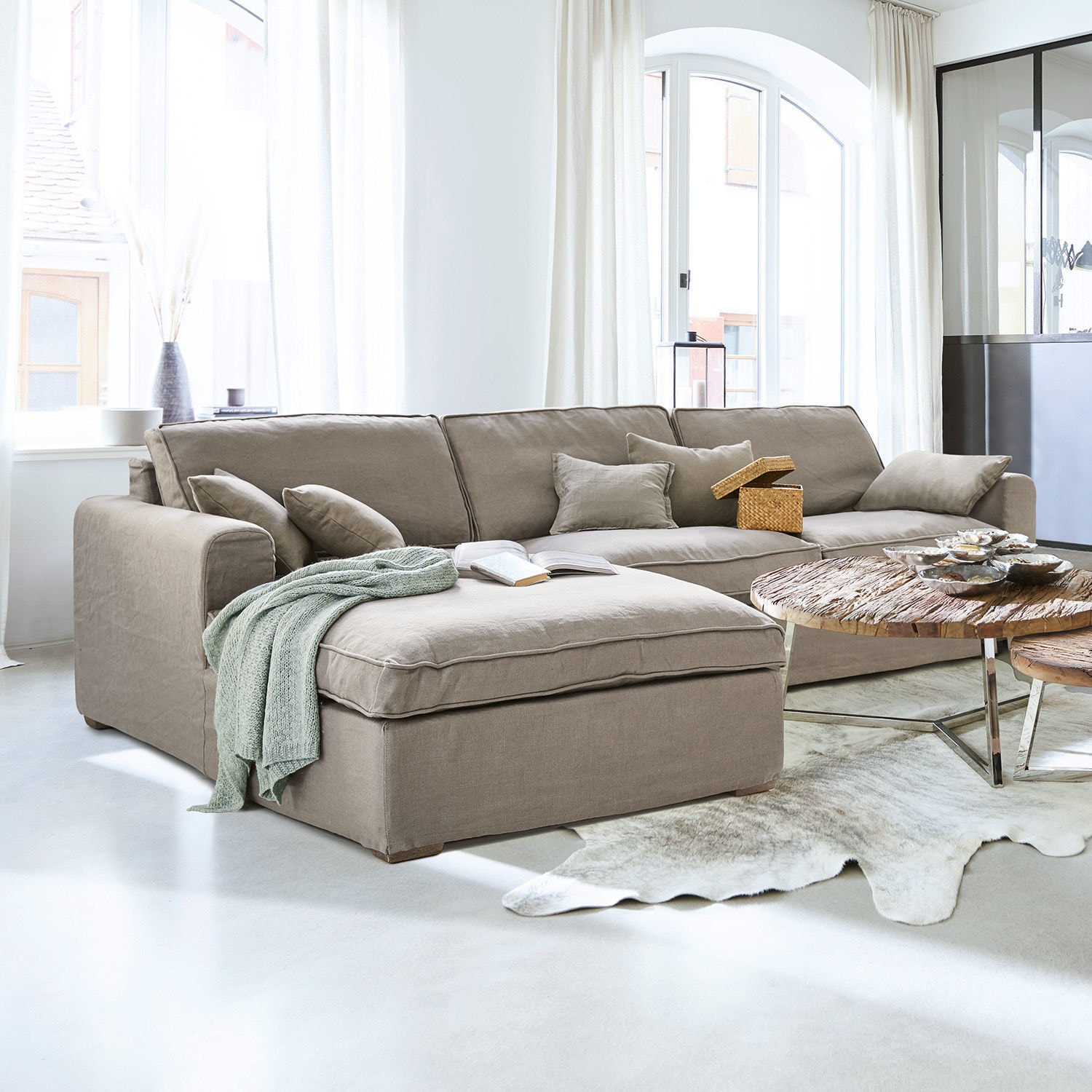 Sofa Seaford Ecksofa links | grau
