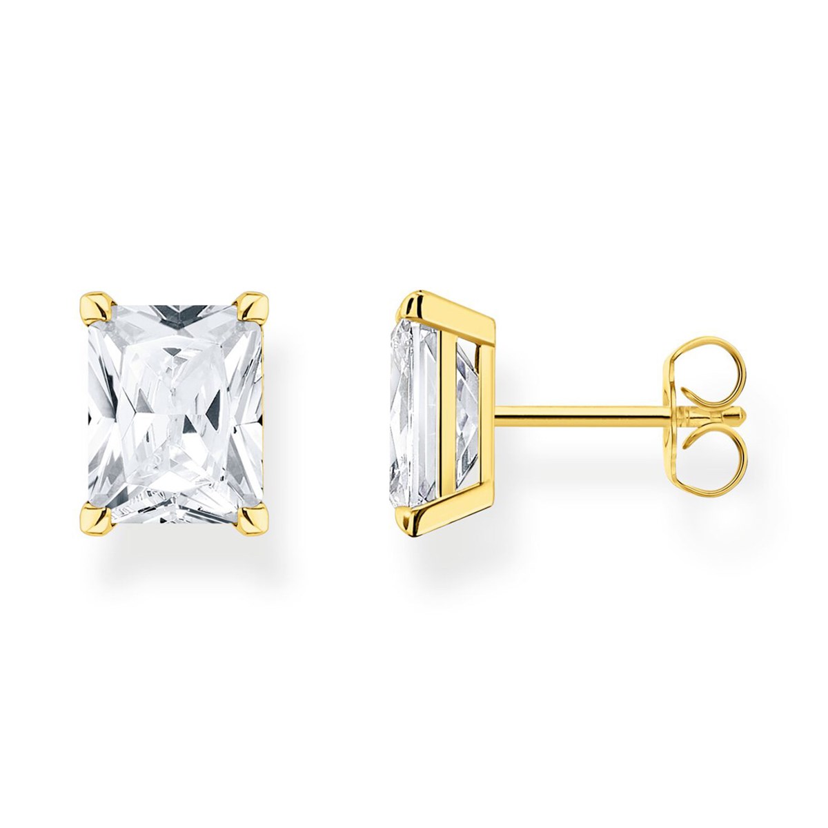 Boucles d'oreilles Thomas Sabo argent doré oxyderectangulaire