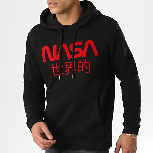 Sweat Capuche Japan Noir Rouge