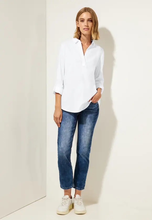 Business Longbluse - White