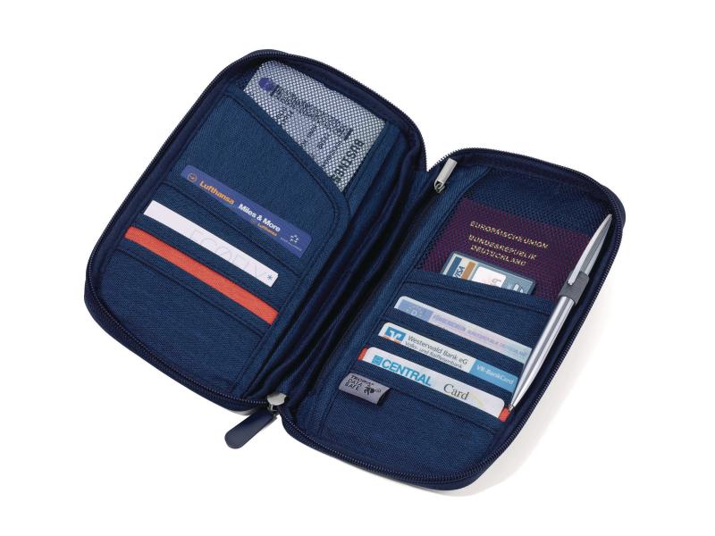 Troika Safe Flight Dokumententasche Dunkelblau Reisetasche für Pass und Papiere
