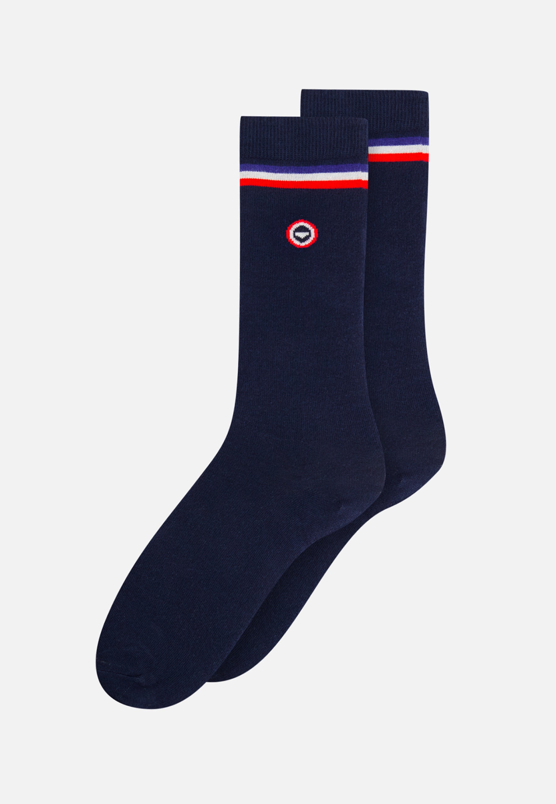Chaussettes mi-hautes en coton-Lucas Drapeau Marine