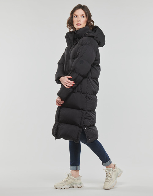 Superdry - LONGLINE HOODED PUFFER COAT Negro