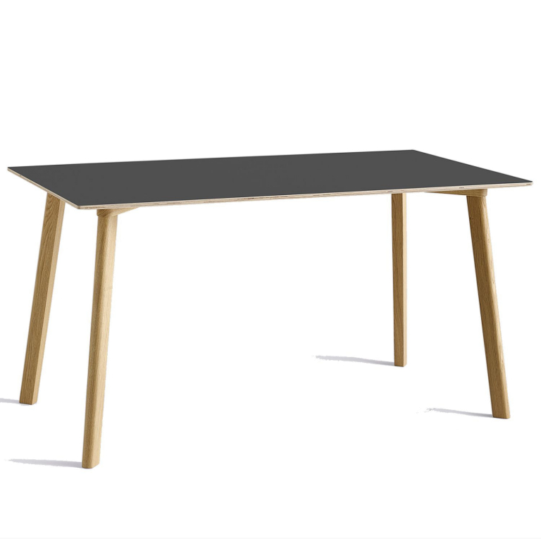 Hay CPH Deux 210 bureau 140x75 met gelakt eiken onderstel steengrijs