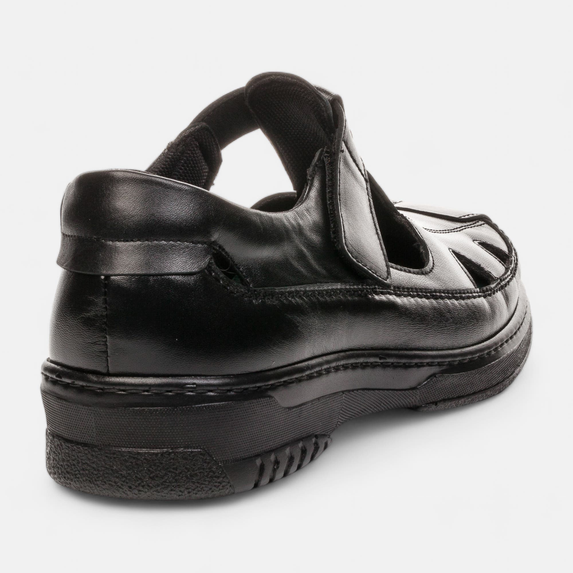 Chaussures pour personnes diabétiques Homme en cuir noir