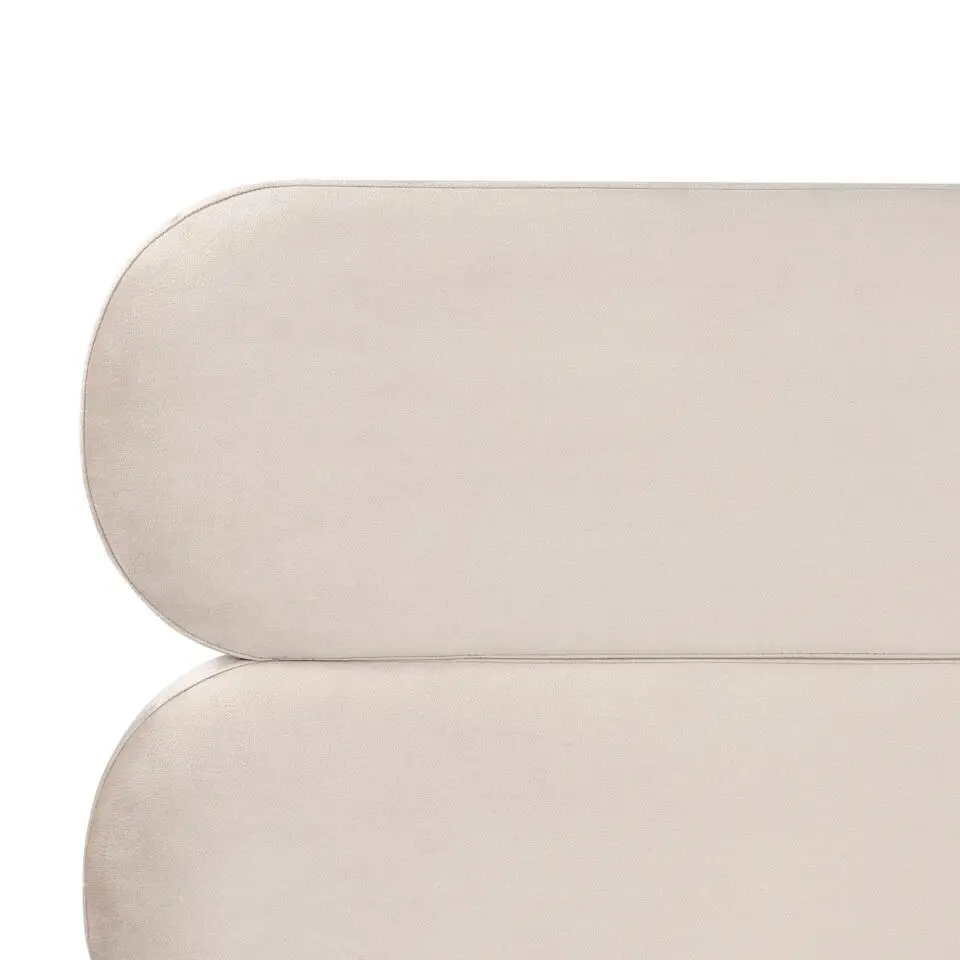 LESSAY - Tweepersoonsbed - Lichtbeige - 180 x 200 cm - Fluweel