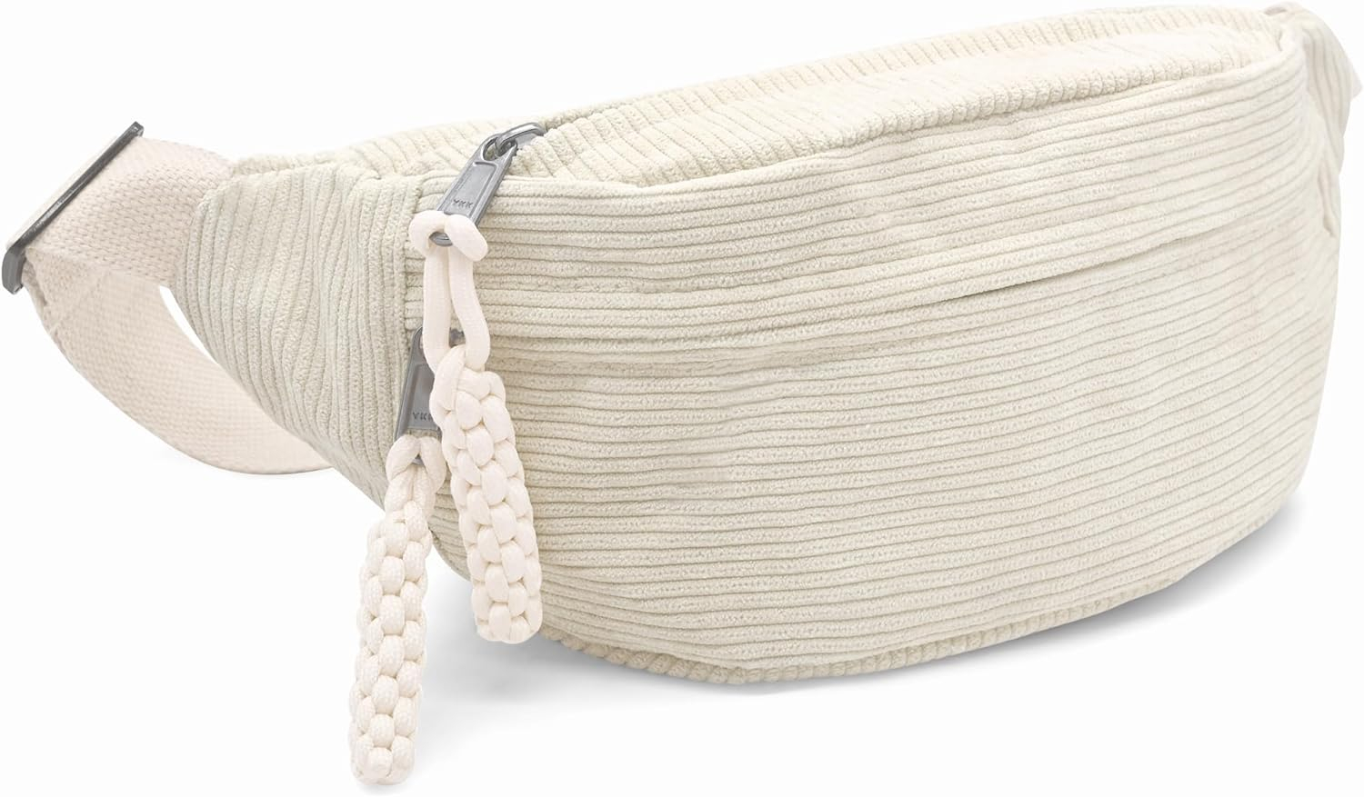 (34x15cm) Kordsamt Unisex Outdoor Bauchtasche Crossbody Bag Retro Schultertasche - Weiss