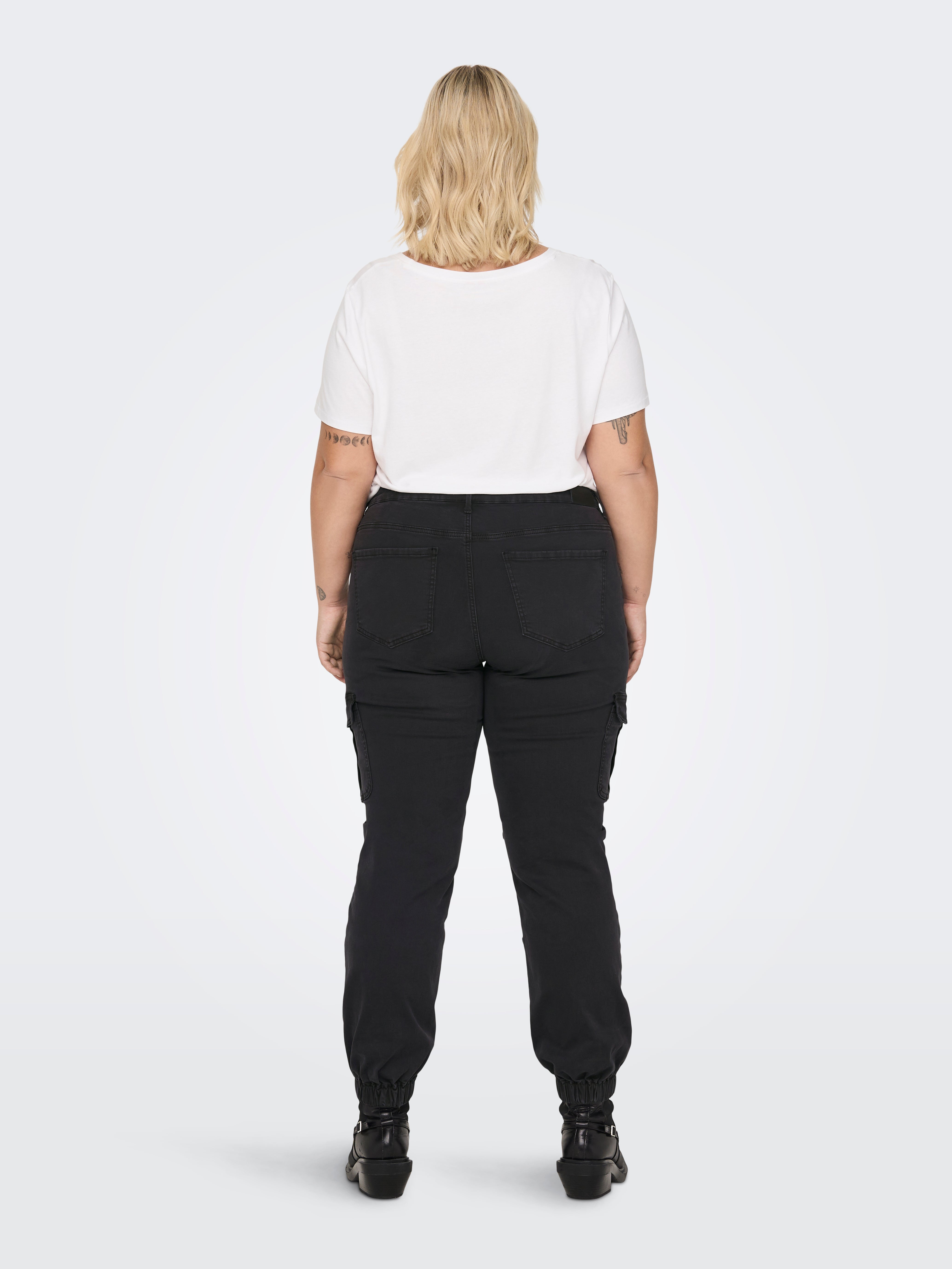 CARMISSOURI Mittlere Taille Skinny Fit Jeans Washed Black
