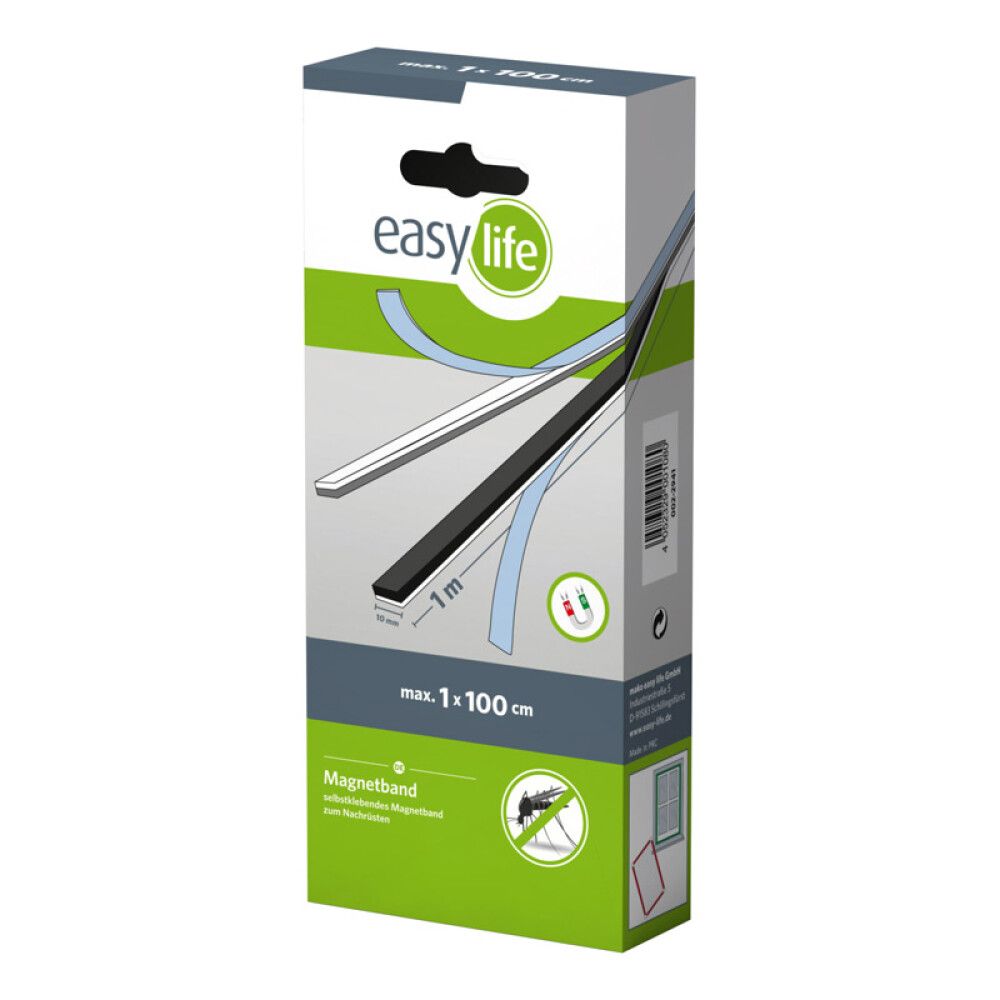 MONTERINGSETT EASY LIFE MAGNETBÅND TIL INSEKTSNETT SVART 1X100CM