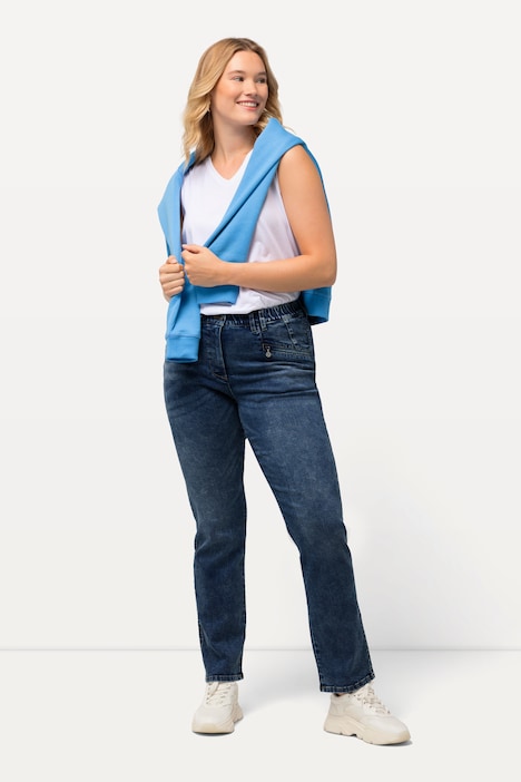 Jeans Mony, konisches Bein, Stretch, Zipptaschen