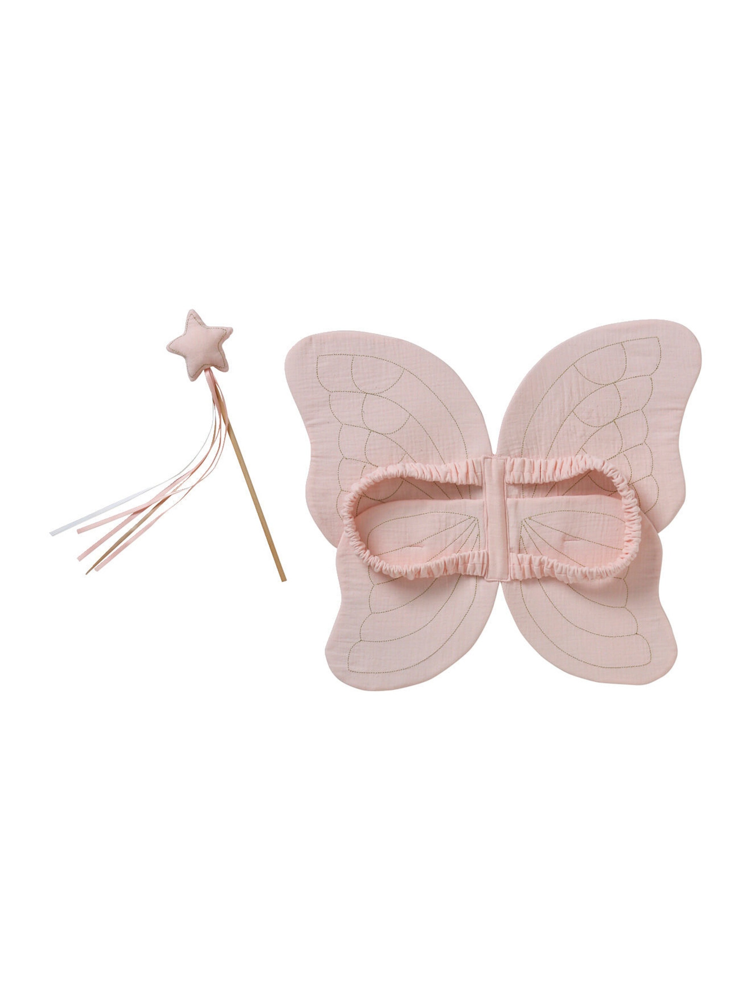 Vertbaudet Kinder Kostüm-Set: Schmetterlingsflügel + Zauberstab rosa