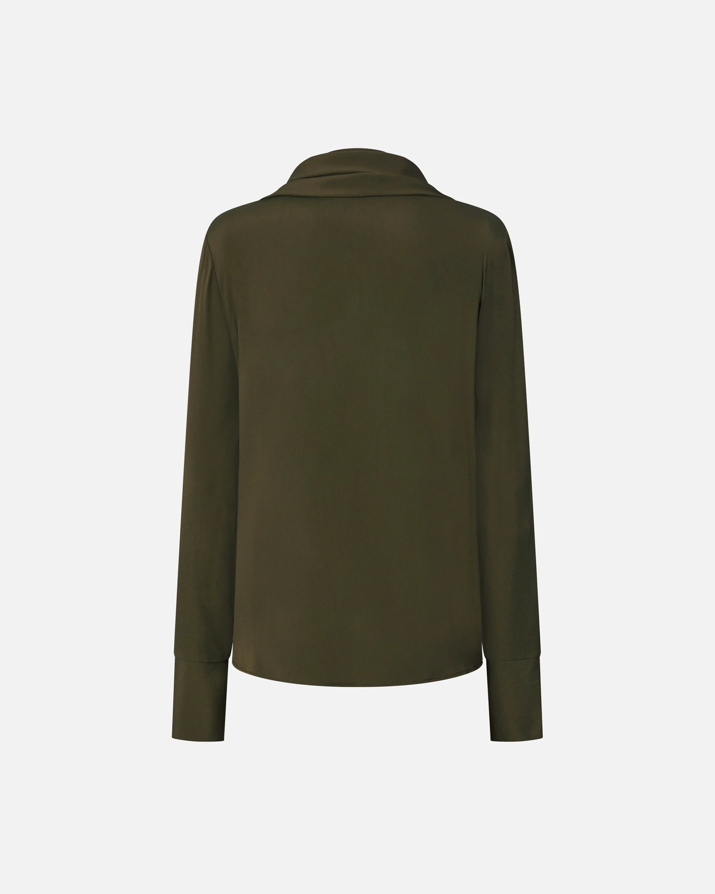 Blouse fluide mélangée à grande écharpe | Vert