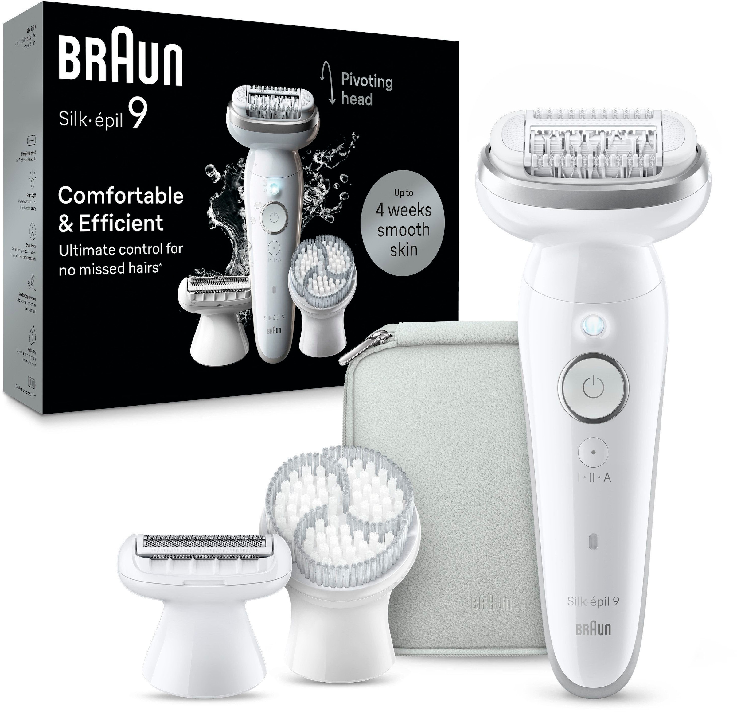 Braun Epilierer »Silk-épil 9  9-061« Rasier-, Trimmer- & Peelingaufsatz, Wet&Dry