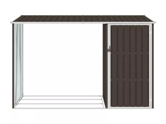 Abri à bois de jardin Marron 245x98x159 Acier galvanisé